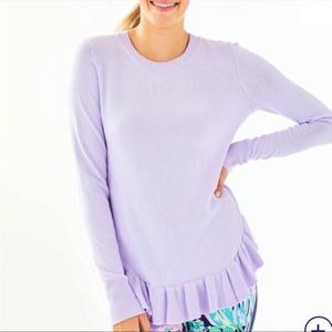 Lilly Pulitzer Estela Sweater Light Lilac Verbena NWT $128